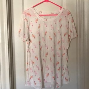 girls pink llama shirt